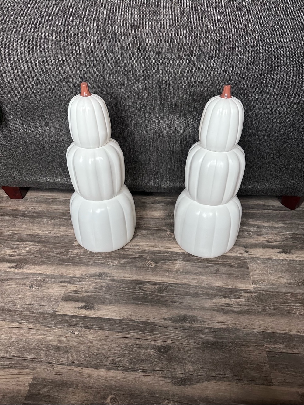 Stacking Plastic Pumpkins – Set of two 3 Plastic White Stacking Pumpkins
